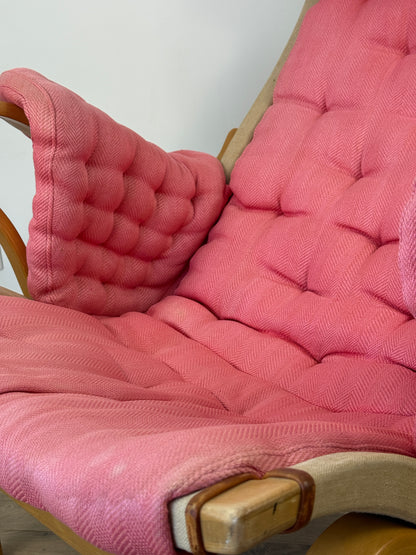 Pernilla Armchair by Bruno Mathsson for DUX – Pink Upholstery, 1970s–1980s