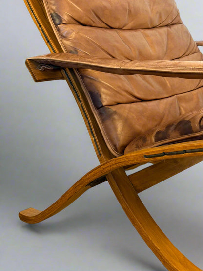 Vintage foldable lounge chair by Ingmar Relling for Westnofa