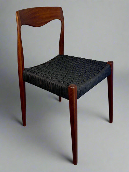 Dining Chair by Niels Otto Møller – Teak & Black Danish Cord, Denmark, 1960s