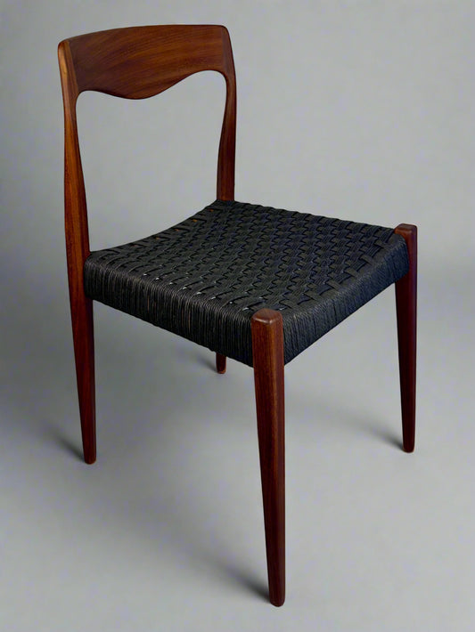 Dining Chair by Niels Otto Møller – Teak & Black Danish Cord, Denmark, 1960s
