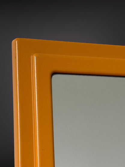 Wall Mirror in Orange Plastic Frame – Italy, 1970s