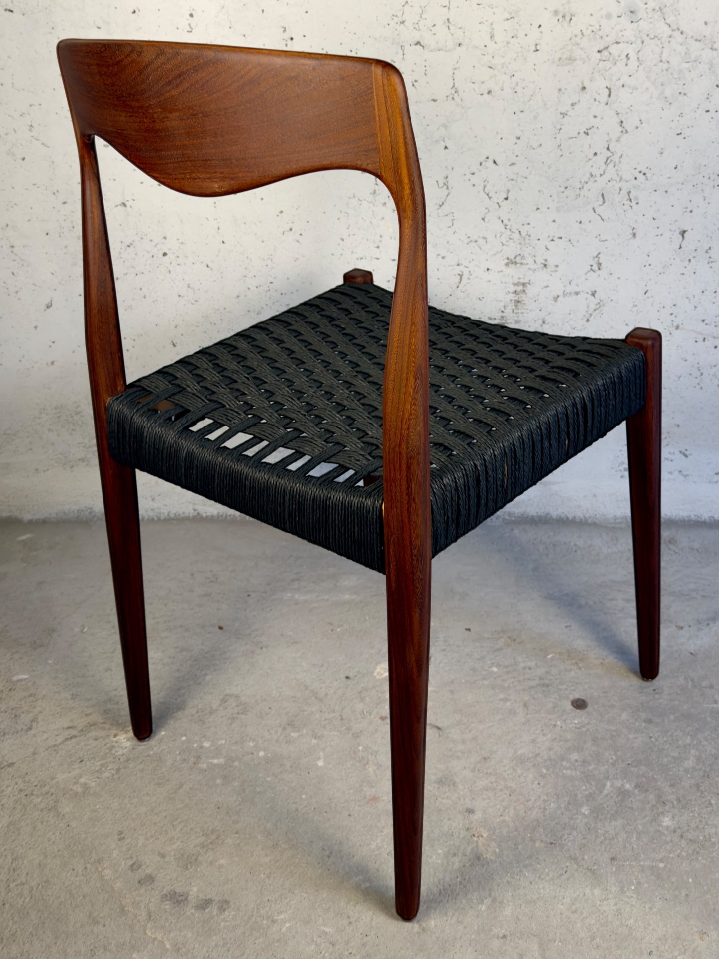 Dining Chair by Niels Otto Møller – Teak & Black Danish Cord, Denmark, 1960s