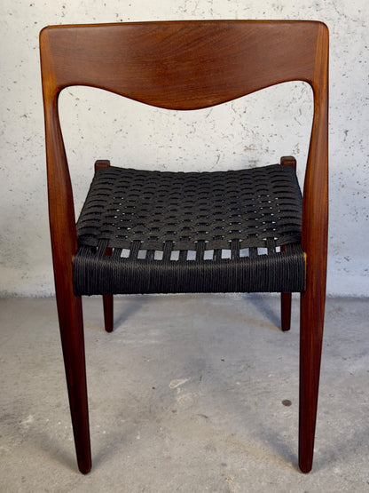 Dining Chair by Niels Otto Møller – Teak & Black Danish Cord, Denmark, 1960s