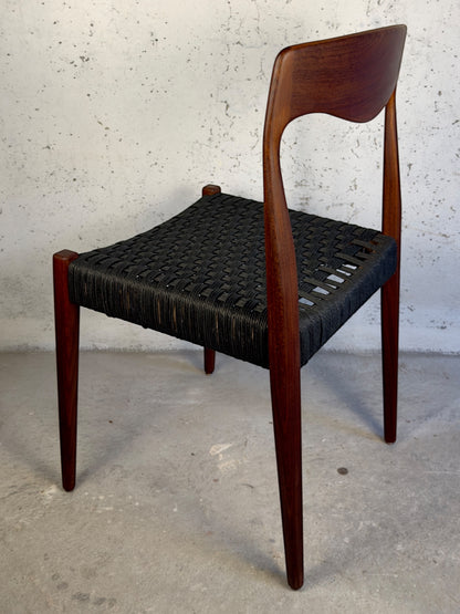 Dining Chair by Niels Otto Møller – Teak & Black Danish Cord, Denmark, 1960s