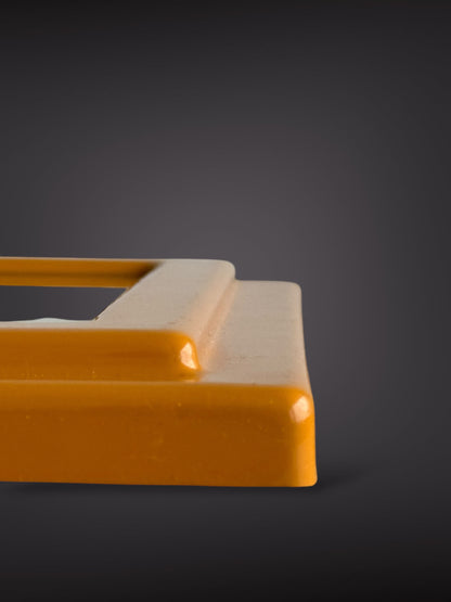 Wall Mirror in Orange Plastic Frame – Italy, 1970s