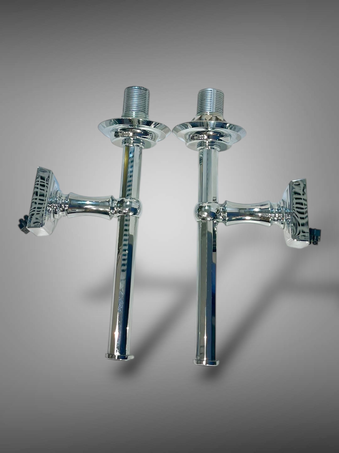 Pair of Vintage Wall Sconces – Textured Glass & Chrome, 1970s
