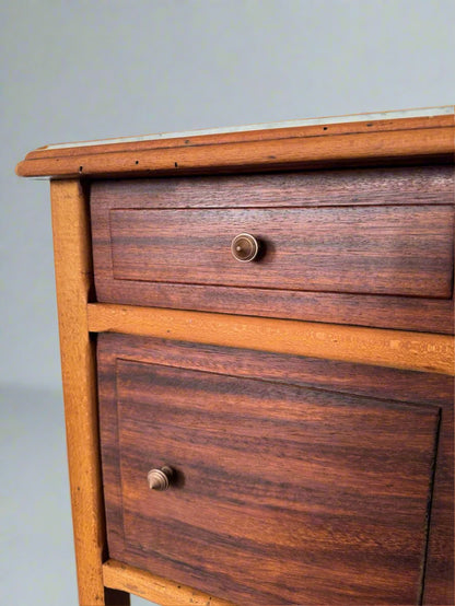 Vintage bedside table with marble top